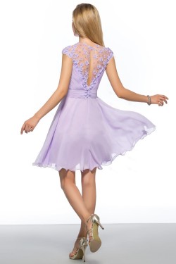A-Line Short Jewel Beaded Chiffon Prom Evening Cocktail Homecoming Party Dresses ED010632
