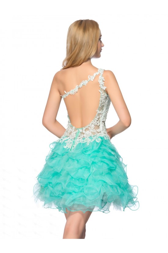 One-Shoulder Lace Appliques White Blue Beaded Prom Evening Cocktail Homecoming Party Dresses ED010637 One-Shoulder Lace Appliques White Blue Beaded Prom Evening Cocktail Homecoming Party Dresses ED010637