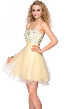 A-Line Sweetheart Short Beaded Prom Evening Cocktail Homecoming Party Dresses ED010638