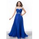 A-Line Bateau Beaded Long Blue Chiffon Prom Evening Formal Party Dresses ED010644