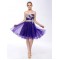 A-Line Strapless Short Purple Sequin Prom Evening Formal Party Dresses ED010652