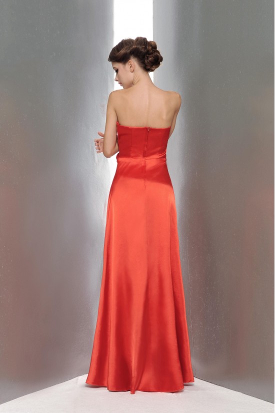 A-Line Strapless Beaded Long Red Prom Evening Formal Party Dresses ED010656