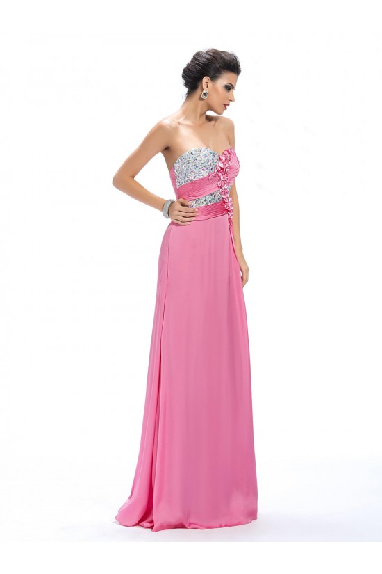 A-Line Sweetheart Beaded Long Pink Prom Evening Formal Party Dresses ED010659 A-Line Sweetheart Beaded Long Pink Prom Evening Formal Party Dresses ED010659
