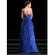 A-Line Strapless Beaded Long Blue Prom Evening Formal Party Dresses ED010672