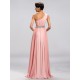 A-Line One-Shoulder Beaded Long Pink Split-Front Prom Evening Formal Party Dresses ED010676