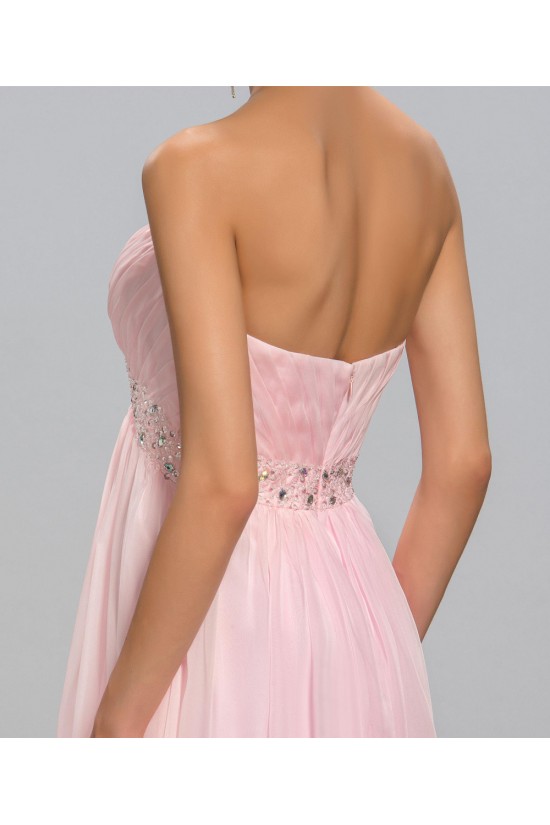 Empire Strapless Beaded Long Pink Chiffon Prom Evening Formal Party Dresses Maternity Evening Dresses ED010687 Empire Strapless Beaded Long Pink Chiffon Prom Evening Formal Party Dresses Maternity Evening Dresses ED010687