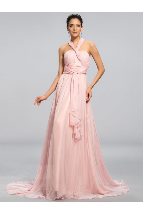A-Line Long Pink Chiffon Prom Evening Formal Party Dresses ED010691 A-Line Long Pink Chiffon Prom Evening Formal Party Dresses ED010691