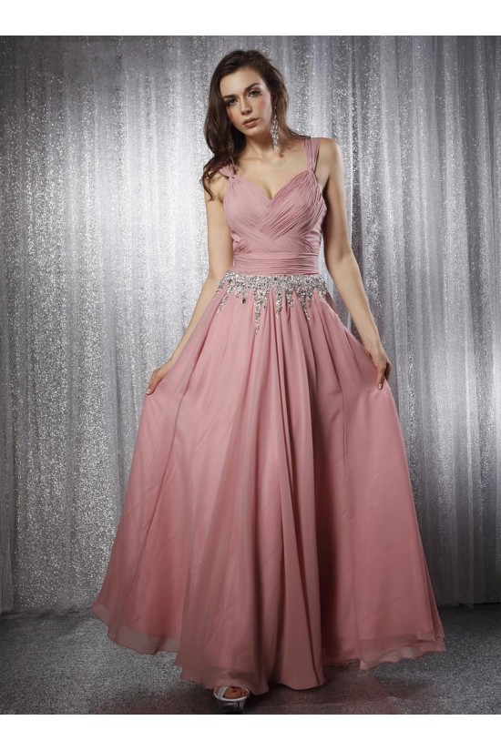 A-Line Straps Beaded Long Chiffon Prom Evening Formal Party Dresses ED010703 A-Line Straps Beaded Long Chiffon Prom Evening Formal Party Dresses ED010703