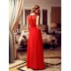 A-Line Jewel Beaded Long Red Lace and Chiffon Prom Evening Formal Party Dresses ED010709