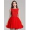 A-Line Short Beaded Red Prom Evening Formal Party Dresses ED010710