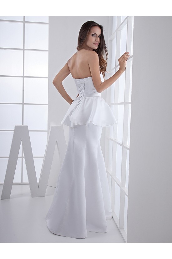 Trumpet/Mermaid Strapless Long White Prom Evening Formal Party Dresses ED010711