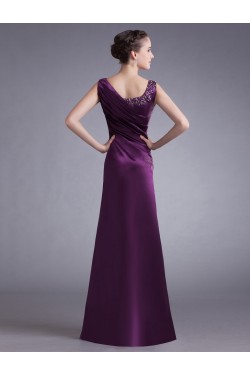 Sheath Beaded Long Purple Prom Evening Formal Party Dresses ED010715