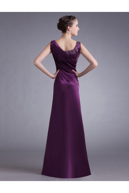 Sheath Beaded Long Purple Prom Evening Formal Party Dresses ED010715