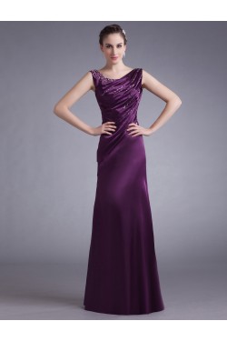 Sheath Beaded Long Purple Prom Evening Formal Party Dresses ED010715