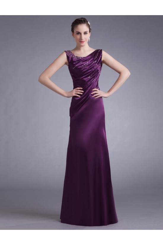 Sheath Beaded Long Purple Prom Evening Formal Party Dresses ED010715