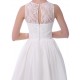 A-Line Short White Lace and Chiffon Prom Evening Formal Party Bridesmaid Dresses ED010717