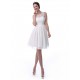 A-Line Short White Lace and Chiffon Prom Evening Formal Party Bridesmaid Dresses ED010717