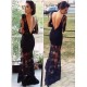 Long Sleeve Lace Black Low V-Back Evening Formal Party Dresses ED010727