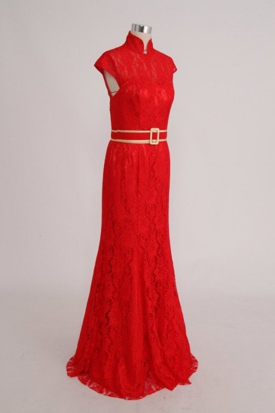 High Neck Long Red Lace Prom Evening Formal Party Dresses ED010758 High Neck Long Red Lace Prom Evening Formal Party Dresses ED010758