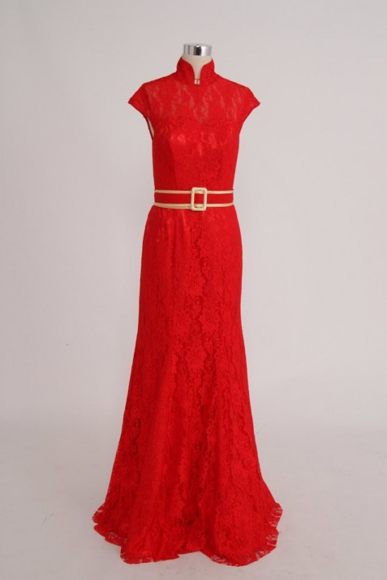 High Neck Long Red Lace Prom Evening Formal Party Dresses ED010758 High Neck Long Red Lace Prom Evening Formal Party Dresses ED010758
