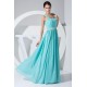 A-Line Straps Sleeveless Long Blue Chiffon Prom Evening Dresses ED010776