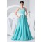 A-Line Straps Sleeveless Long Blue Chiffon Prom Evening Dresses ED010776
