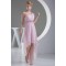 High Low One-Shoulder Beaded Pink Chiffon Prom Evening Dresses ED010788