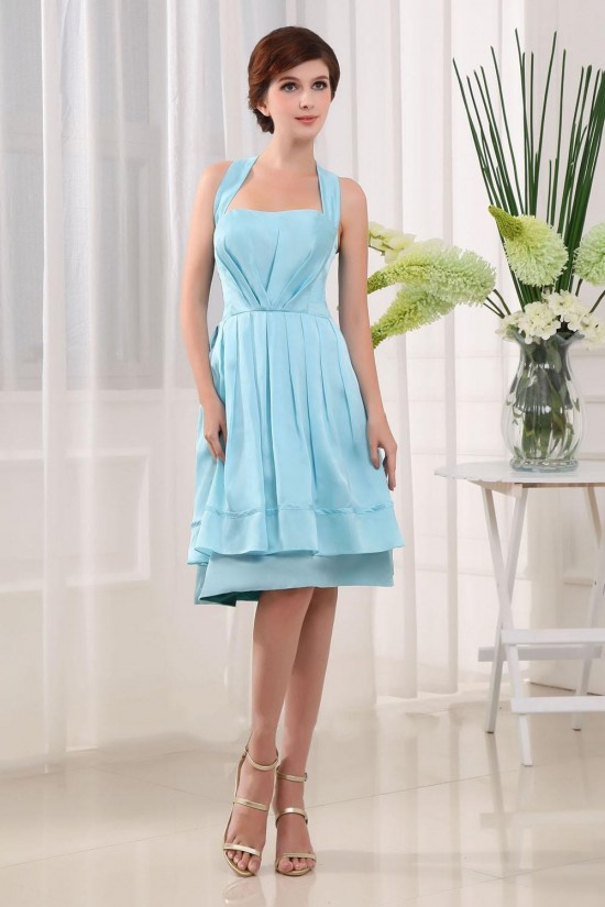 A-Line Halter Knee-Length Prom Evening Bridesmaid Dresses ED010796