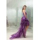 High Low Sweetheart Beaded Purple Prom Evening Dresses ED010806
