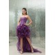 High Low Sweetheart Beaded Purple Prom Evening Dresses ED010806