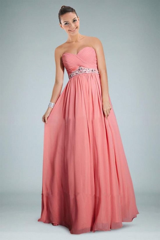 A-Line Sweetheart Beaded Long Pink Chiffon Prom Evening Dresses ED010812 A-Line Sweetheart Beaded Long Pink Chiffon Prom Evening Dresses ED010812