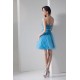 Short Sweetheart Beaded Blue Tulle Cocktail Homecoming Prom Evening Dresses ED010813