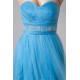 Short Sweetheart Beaded Blue Tulle Cocktail Homecoming Prom Evening Dresses ED010813