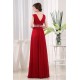 A-Line Beaded Long Red Chiffon Prom Evening Dresses ED010817