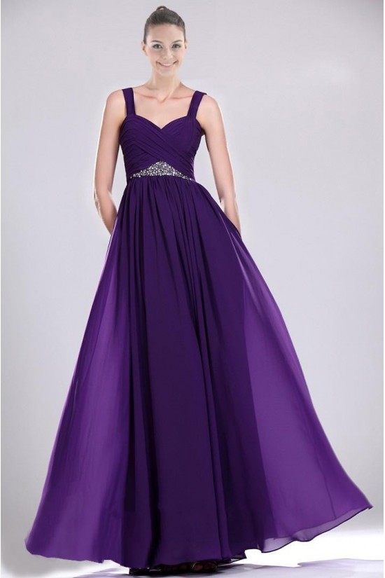 A-Line Straps Beaded Long Chiffon Prom Evening Dresses ED010828 A-Line Straps Beaded Long Chiffon Prom Evening Dresses ED010828