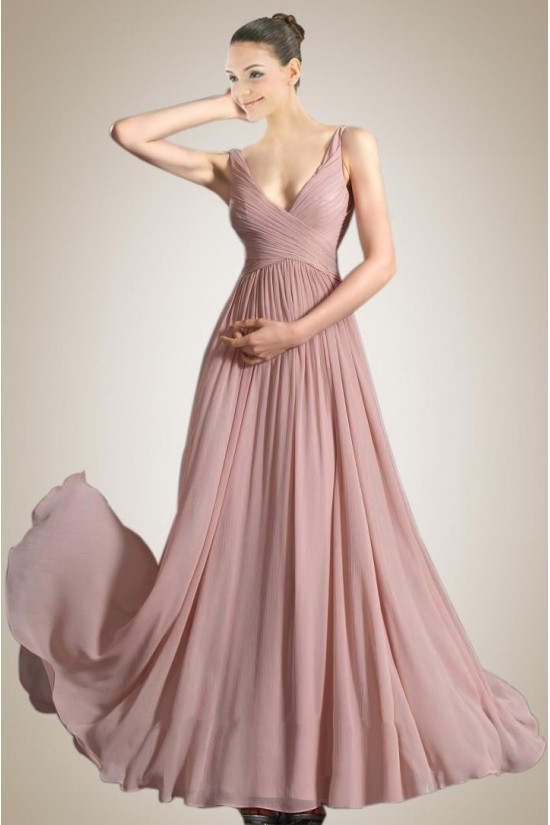 A-Line V-Neck Long Chiffon Prom Evening Dresses ED010835 A-Line V-Neck Long Chiffon Prom Evening Dresses ED010835