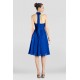A-Line Halter Short Blue Chiffon Prom Evening Dresses ED010840