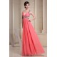 A-Line Beaded Straps Sleeveless Long Chiffon Prom Evening Dresses ED010845