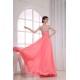 A-Line Beaded Straps Long Chiffon Prom Evening Formal Dresses ED010855