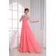 A-Line Beaded Straps Long Chiffon Prom Evening Formal Dresses ED010855