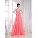 A-Line Beaded Straps Long Chiffon Prom Evening Formal Dresses ED010855