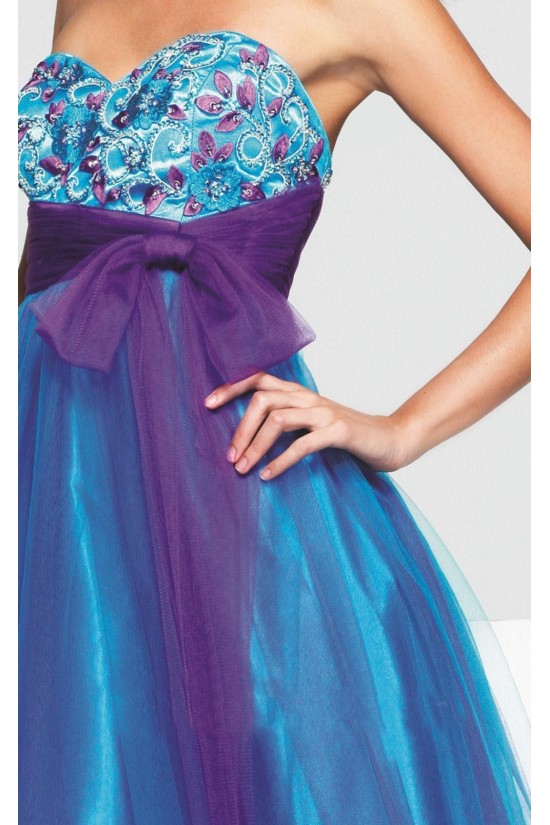 Modest Sweetheart Tulle Floor Length Prom Evening Formal Dresses ED010865