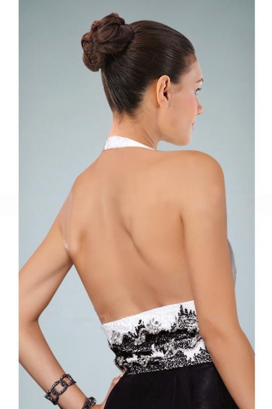 A-Line Halter Black White Long Prom Evening Formal Dresses ED010867 A-Line Halter Black White Long Prom Evening Formal Dresses ED010867