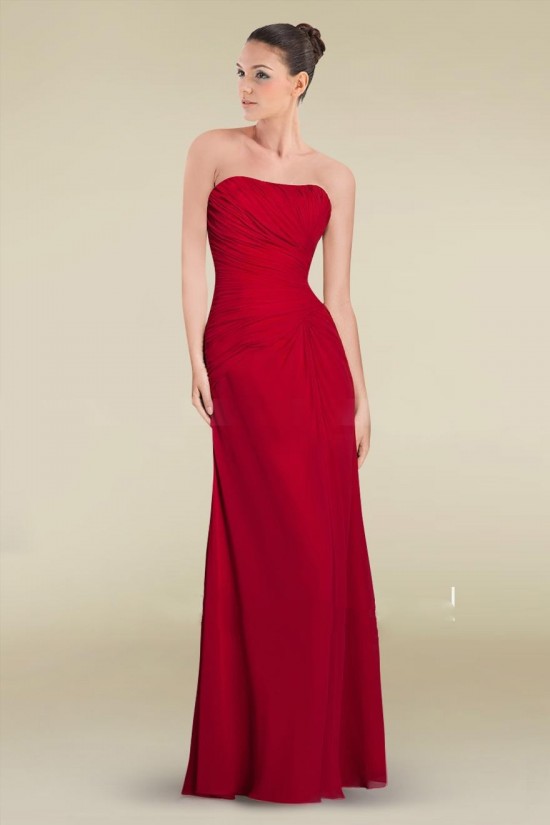A-Line Strapless Red Long Chiffon Prom Evening Formal Dresses ED010880 A-Line Strapless Red Long Chiffon Prom Evening Formal Dresses ED010880