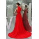 A-Line High-Neck Long Red Chiffon Prom Evening Formal Dresses ED010924 A-Line High-Neck Long Red Chiffon Prom Evening Formal Dresses ED010924