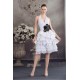 A-Line Halter Short White Prom Evening Formal Dresses ED010930