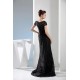 Long Black Cap Sleeve Beaded Lace Prom Evening Formal Dresses ED010935 Long Black Cap Sleeve Beaded Lace Prom Evening Formal Dresses ED010935