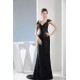 Long Black Cap Sleeve Beaded Lace Prom Evening Formal Dresses ED010935 Long Black Cap Sleeve Beaded Lace Prom Evening Formal Dresses ED010935