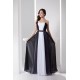 A-Line Strapless Black White Beaded Long Chiffon Prom Evening Formal Dresses ED010940