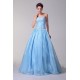 A-Line Strapless Beaded Long Blue Prom Evening Formal Dresses ED010941